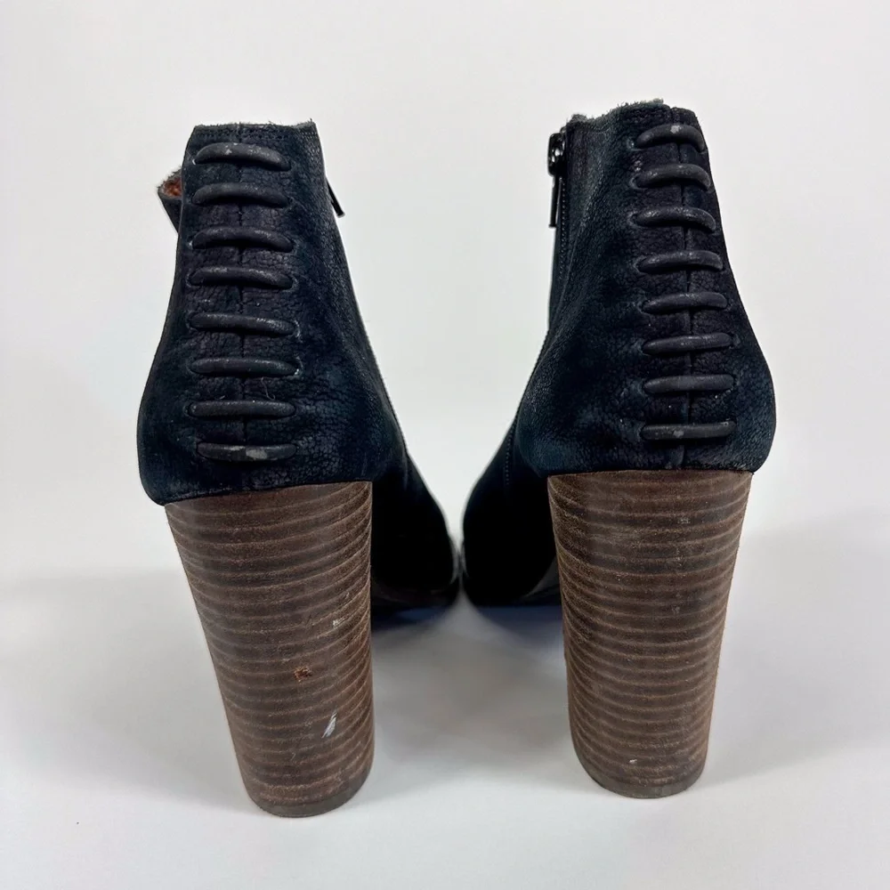 Lucky Brand Peep Toe Leather Booties